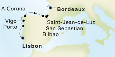 10-Day  Luxury Cruise from Lisbon to Bordeaux: The Best of Portugal, Spain & France