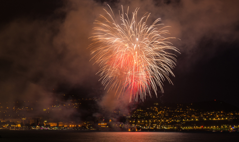 Fireworks seen from the French Riviera. Photo Credit: Kurt Bauschardt