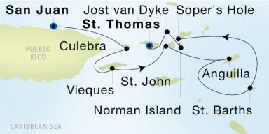 7-Day  Luxury Cruise from San Juan to Charlotte Amalie, St. Thomas: Best of British Virgin Islands & St. Barths