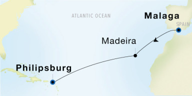 13-Day Cruise from Malaga to Philipsburg: Transatlantic Autumn Voyage I