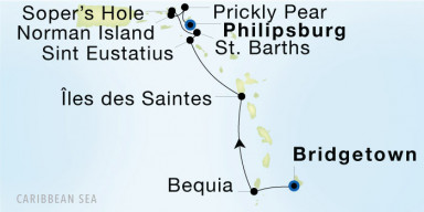 7-Day  Luxury Voyage from Bridgetown, Barbados to Philipsburg: Windward & British Virgin Islands