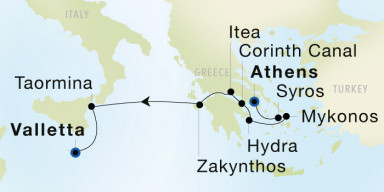 7-Day Cruise from Athens (Piraeus) to Valletta: Enchanting Greece, Sicily & Malta