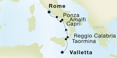 7-Day  Luxury Voyage from Valletta to Rome (Civitavecchia): Southern Italy & the Tyrrhenian Isles