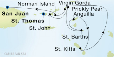 7-Day  Luxury Cruise from Charlotte Amalie, St. Thomas to San Juan: British & French Islands Discovery