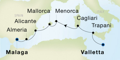 8-Day  Luxury Cruise from Valletta to Malaga: Best of the Mediterranean Isles