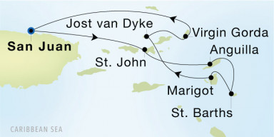 7-Day  Luxury Cruise from San Juan to San Juan: Best of British Virgin Isles & St. Barths