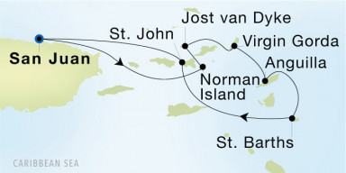 7-Day  Luxury Voyage from San Juan to San Juan: Best of British Virgin Isles & St. Barths