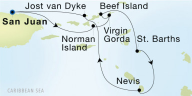 7-Day  Luxury Voyage from San Juan to San Juan: Best of British Virgin Isles & St. Barths