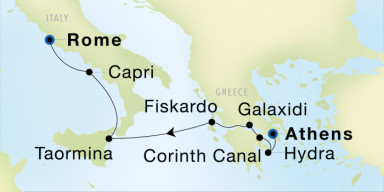 7-Day  Luxury Voyage from Athens (Piraeus) to Rome (Civitavecchia): Greece & Italy Discovery