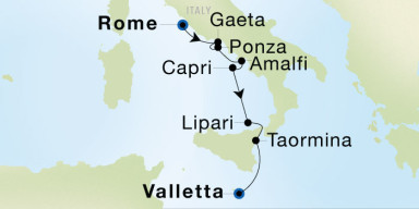 7-Day  Luxury Cruise from Rome (Civitavecchia) to Valletta: Sorrentine Peninsula Delight