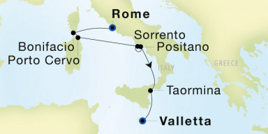 7-Day  Luxury Voyage from Rome (Civitavecchia) to Valletta: Southern Italy Sojourn