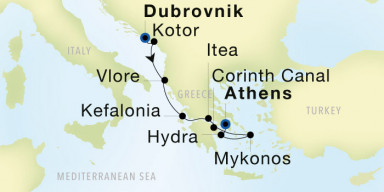 7-Day  Luxury Voyage from Dubrovnik to Athens (Piraeus): Greek Isles & the Corinth Canal