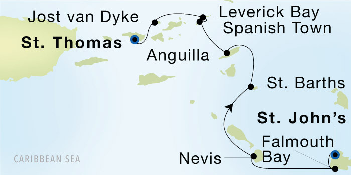 SeaDream Yacht Club: St. John's, Antigua to Charlotte Amalie, St. Thomas -  SeaDream II