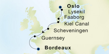 10-Day  Luxury Voyage from Oslo to Bordeaux: Northern Europe & the Kiel Canal