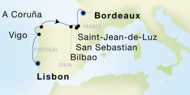 8-Day  Luxury Voyage from Lisbon to Bordeaux: Portugal, Spain & France Discovery