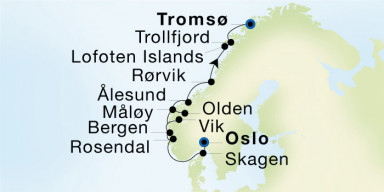 11-Day  Luxury Voyage from Oslo to Tromsø: Trollfjord & the Lofoten Islands