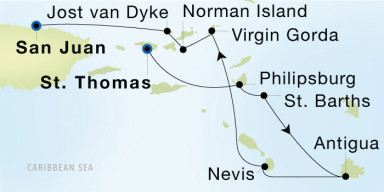 7-Day  Luxury Voyage from Charlotte Amalie, St. Thomas to San Juan: St. Barths & Caribbean Gems