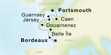 7-Day  Luxury Voyage from Bordeaux to Portsmouth, England: France & the Channel Isles