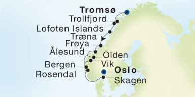 11-Day Cruise from Tromsø to Oslo: Trollfjord & the Lofoten Islands