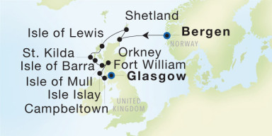 11-Day  Luxury Cruise from Bergen to Glasgow (Troon): Celtic & Nordic Discovery