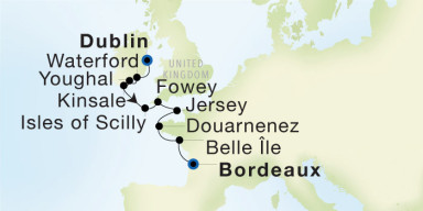10-Day  Luxury Voyage from Dublin to Bordeaux: Ireland, Britain & France Discovery