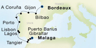 11-Day  Luxury Cruise from Bordeaux to Malaga: Yachting France's & Spain's Coastline