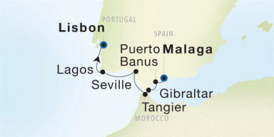 7-Day  Luxury Voyage from Malaga to Lisbon: Iberian Coast Discovery