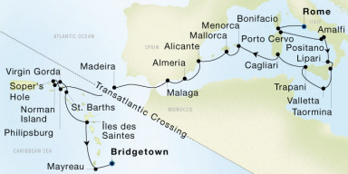 35-Day Cruise from Rome (Civitavecchia) to Bridgetown, Barbados: Grand Mediterranean & Caribbean Islands Explorer