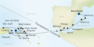 29-Day Cruise from Barcelona to Charlotte Amalie, St. Thomas: Grand Spanish Riviera & Caribbean Escape