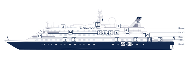 SeaDream yacht deck plans, yacht deck plans, SeaDream yachts