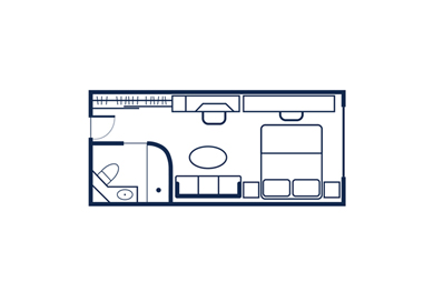 Yacht Club Stateroom 4 Layout